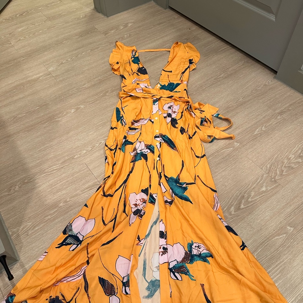 Maaji Vibrant Floral Maxi Dress in Yellow and Green - Picture 4 of 6